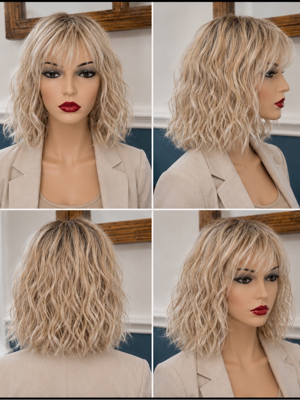 Ellen Wille Perla Short Wavy Shoulder-Length Wig in Beige Pastel Shaded - Picture 2 of 2